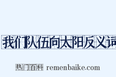 我们队伍向太阳反义词是什么意思的图片